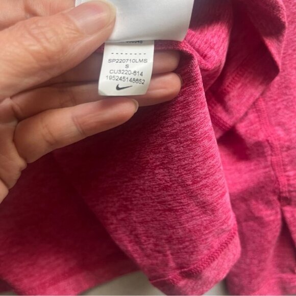 Nike Dri fit pink running pullover 3/4 zip shirt Sz S - Picture 7 of 9